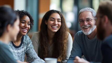 Sticker - Smiling Group of Friends in a Casual Setting