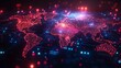 © Tatiana Vagizova - Futuristic Digital World Map with Red Dots Generative AI