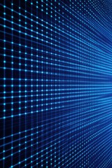 Wall Mural - blue grid pattern with glowing neon lines on a futuristic digital background