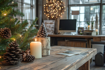 Canvas Print - Rustic Charm Meets Open Office Space This Christmas  