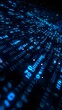 © Piere - Digital background featuring blue glowing binary code, representing data technology and cybersecurity in a black space