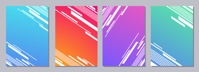 Wall Mural - set of flyer, posters, banners, placards, brochure design templates a6 size. graphic design template