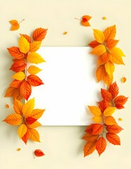 Wall Mural - autumn leaves frame