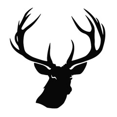 Buck Mule Deer - silhouette vector illustration transparent background