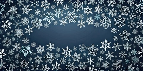 Sticker - Little snowflakes pattern on dark background, winter, snow, frost, texture, design, Christmas, cold, seasonal, abstract