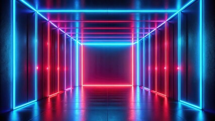 Wall Mural - Abstract render background with red and blue neon lights, abstract,render, background, red, blue, neon, lights, vibrant