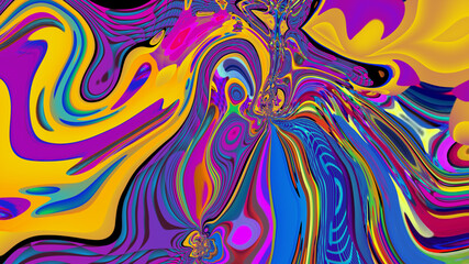 Colorful abstract psychedelic and fluid background for music