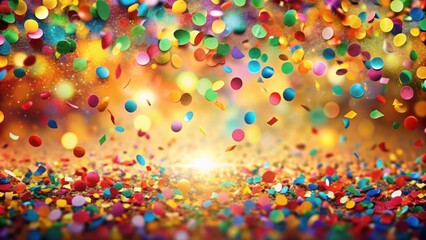 Canvas Print - Colorful confetti on a festive background, celebration, party, bright, vibrant, decoration, colorful, festive, event, fun