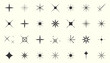 © MeherunNessa - Set of star icon. Black and white stars. Line art star vector silhouette.