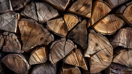 Wall Mural - wooden surface Chopped wood wooden background. Generative AI.