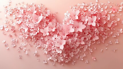 Wall Mural - Pink Floral Arrangement in 3D Isometric Style