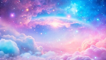 beautiful fantasy starry night sky, blue and purple colorful, galaxy and aurora 4k wallpaper. cosmic
