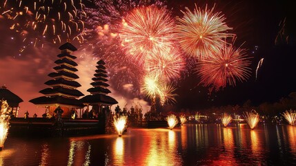 New Year's Eve Celebrations and Fireworks in Major Cities Around The World, Generative AI