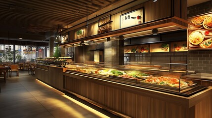 Asian Cuisine Buffet Display