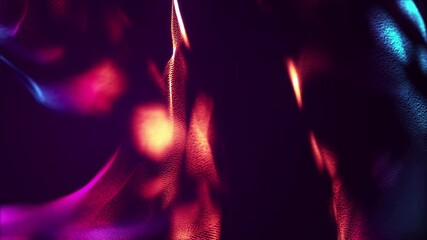 Wall Mural - Christmas decorative background abstract wavy particles. Light effects on glowing fractal FX video loop.