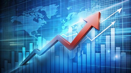 Golden dollar sign is growing on an increasing graph showing positive financial results