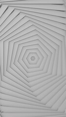 Wall Mural - hypnotic monochrome optical illusion with rotating hexagons creating effect of a moving spiral. desi
