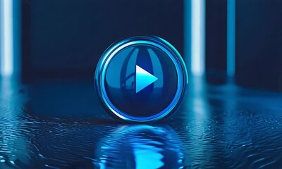 Wall Mural - intro play button introduction video begin start