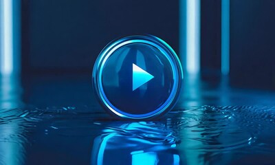 Wall Mural - intro play button introduction video begin start
