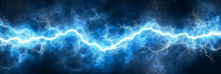 Blue Electrifying Power Lines Energy, An Abstract Display of Electricity with Glowing Streaks