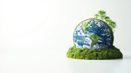 Wall Mural - Lush Green Planet Earth Signifying Environmental Conservation and Sustainability