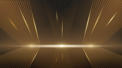 Wall Mural - black and gold background abstract geometric shapes luxury design wallpaper.realistic layer elegant 