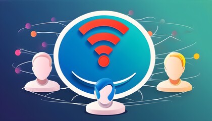 Wall Mural - Modern Wifi Signal Icon for Internet Connection with Creative Vector Design Elements