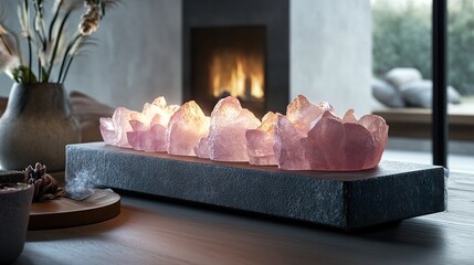 Rose Quartz Crystal Candle Holders: Modern Home Decor