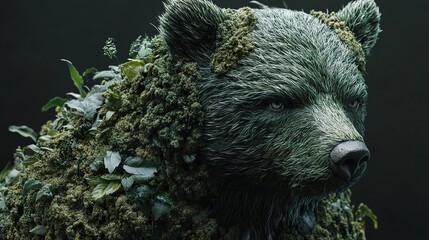 Canvas Print - Green Bear: A Close-Up Portrait of Nature's Majesty