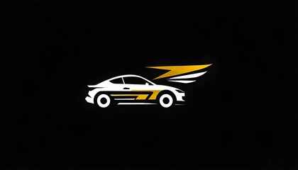 Wall Mural - Dynamic Auto Repair Logo Featuring Car and Speed Symbol for Automotive Business and Workshop Services