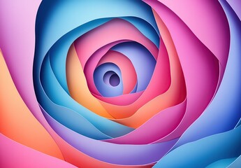 Wall Mural - abstract colorful paper ribbons in a spiral shape background