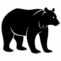 Poster - bear silhouette vector illustration on a white background