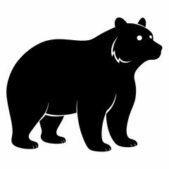 Poster - bear silhouette vector illustration on a white background