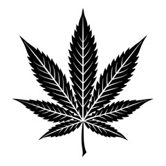 Wall Mural - marijuana leaf silhouette vector art