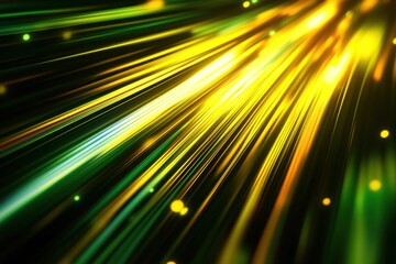 Wall Mural - abstract background with yellow and green light streaks on dark blurred background