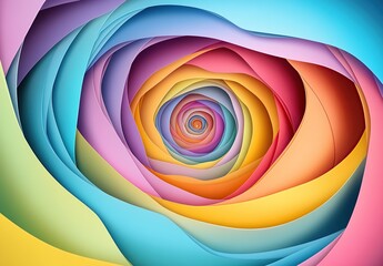Wall Mural - abstract colorful paper ribbons in a spiral shape background