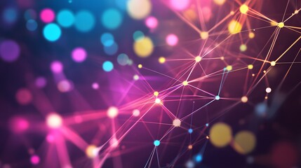 Template for science and technology presentation. Plexus style background. 