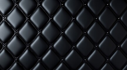 Black background with a diamond pattern, 3D rendering. Abstract dark geometric texture wallpaper for design and web design. Black leather texture background.