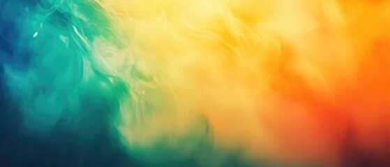 Wall Mural - Abstract blurred gradient background featuring vibrant orange green and blue hues Ideal web banner for various design projects and festive themes