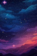Wall Mural - astrology themed horizontal backdrop featuring a starry universe with bright stars against a dark sp