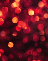 Canvas Print - abstract red bokeh lights with a defocused unique festive effect