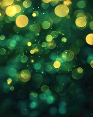 Poster - defocused unique abstract green bokeh holiday illumination
