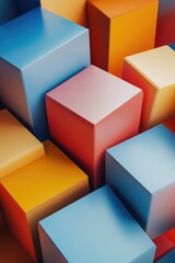 Abstract background featuring three dimensional blocks