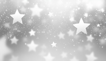 Wall Mural - light gray 2d cartoon background featuring bright stars a blurred decorative design in a minimalist 