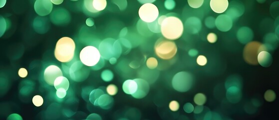 Wall Mural - abstract blurred background featuring green light elements
