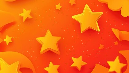 Light orange 2D cartoon design featuring vibrant stars creating a decorative illustration on an abstract template suitable for mobile themes