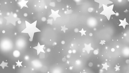 Wall Mural - light gray 2d cartoon background featuring bright stars a blurred decorative design in a minimalist 