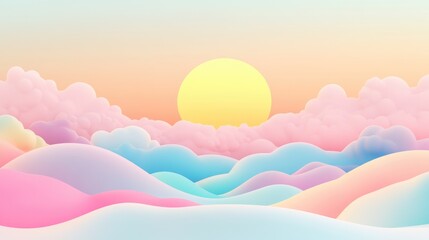 Poster - Trendy and soft gradient color 2D cartoon background