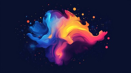 Wall Mural - colorful abstract illustration of a nebula logo