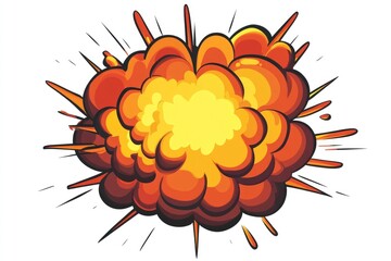 Cartoon representation of a bomb explosion icon suitable for web applications